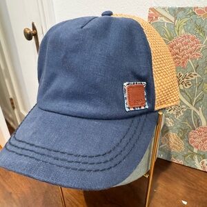 Roxy Navy and Tan Mesh Trucker Hat